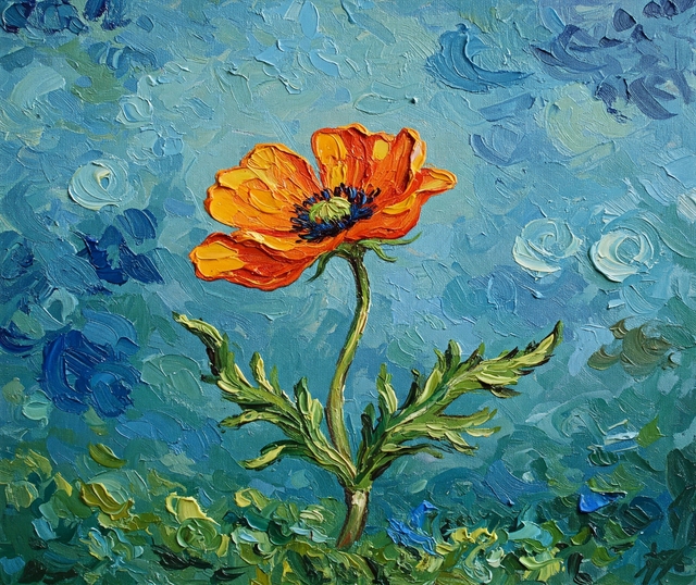 Fiore intimidito, immagine generata da Sibilla Ulivi