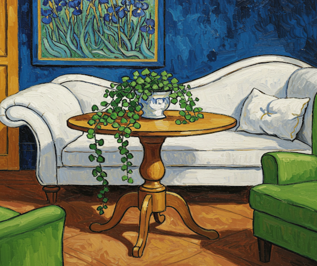 Divano in stanza di analisi, immagine generata da Sibilla Ulivi